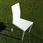 Designer Dining Room Chair Covered in Leather Made in Italy - Sissy Viadurini