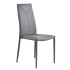 4 Piece Synthetic Leather Stackable Dining Room Chair - Siberia Viadurini