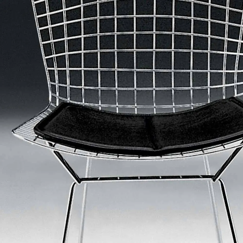 Dining Room Chair in Chromed Steel and Leather Made in Italy - Beniamino Viadurini