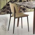 Dining Room Chair in Ecoleather and Metal Made in Italy, 2 Pieces - Selenium