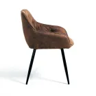 Dining Room Chair in Aged Effect Leather 2 Pieces - Garbina Viadurini