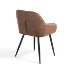 Dining Room Chair in Aged Effect Leather 2 Pieces - Garbina Viadurini