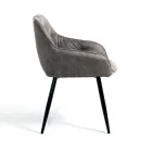 Dining Room Chair in Aged Effect Leather 2 Pieces - Garbina Viadurini