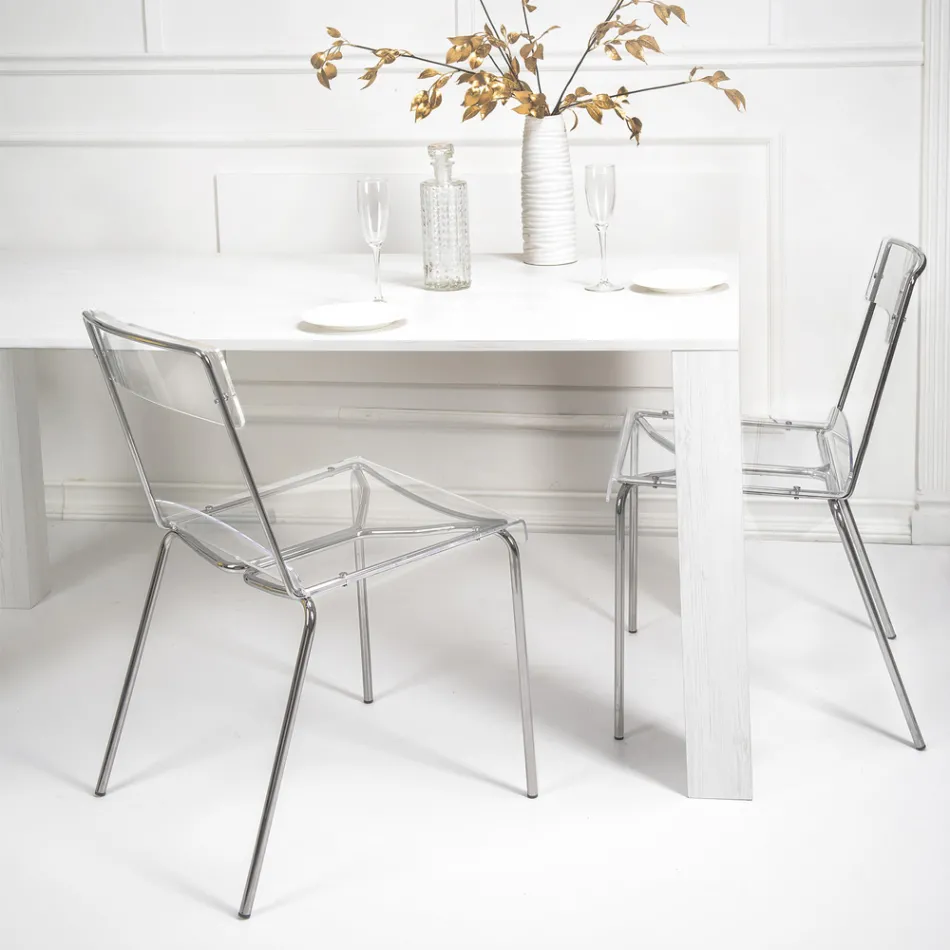 Plexiglass Dining Room Chair Made in Italy 2 Pieces - Charlotte Viadurini