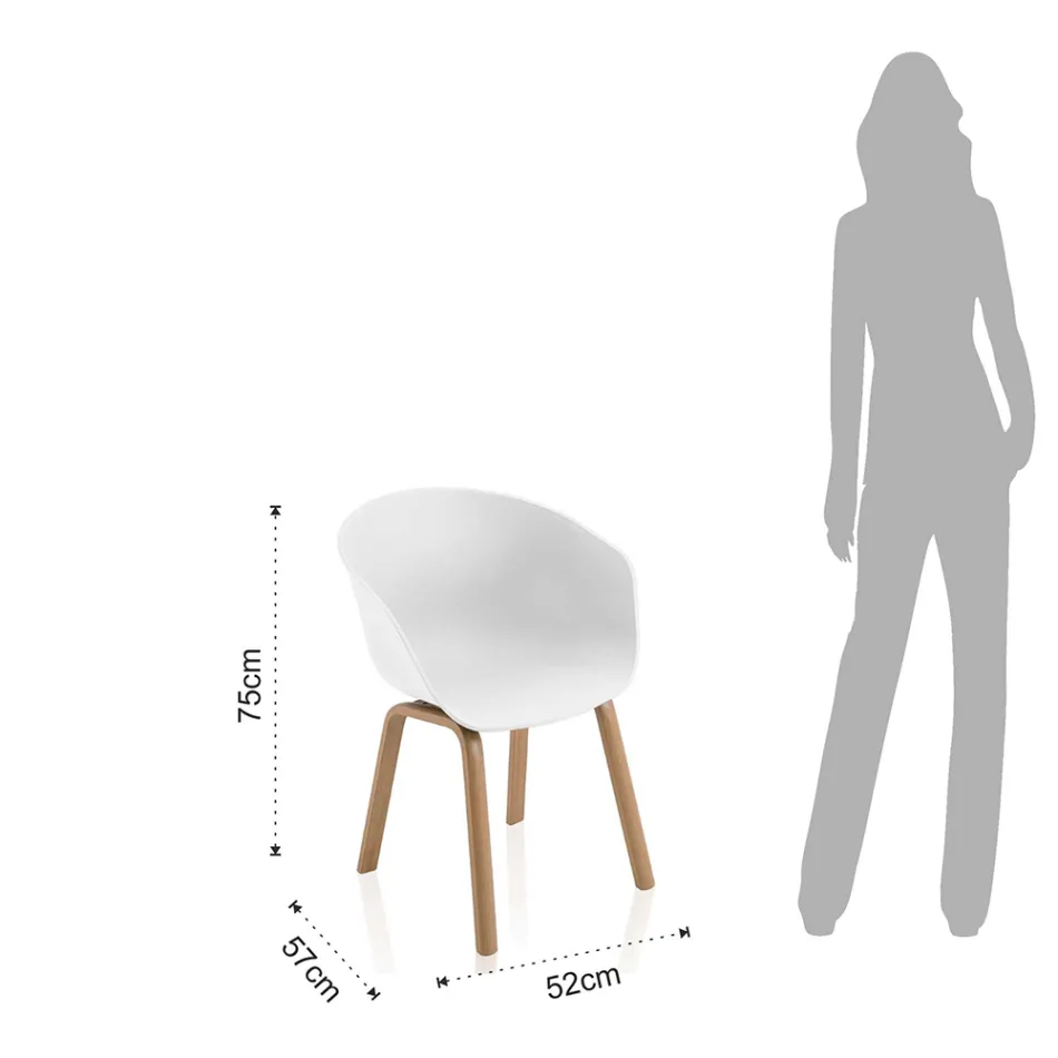 Dining Room Chair in Polypropylene and Metal 4 Pieces - Severina Viadurini