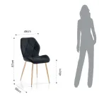 Dining Room Chair in Fabric and Golden Metal 4 Pieces - Smeralda Viadurini