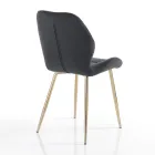 Dining Room Chair in Fabric and Golden Metal 4 Pieces - Smeralda Viadurini