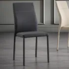 Modern eco-leather dining room chair made in Italy, Luigina Viadurini