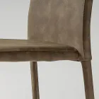Dining Room Chair Upholstered in Eco-Leather Made in Italy, 2 Pieces - Belgian Viadurini