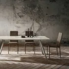 Dining Room Chair Upholstered in Eco-Leather Made in Italy, 2 Pieces - Belgian Viadurini