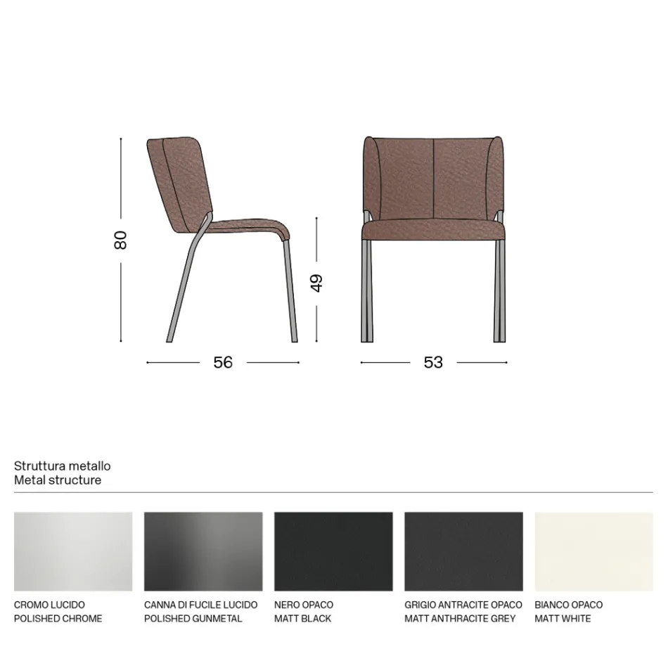 Dining Room Chair Covered in Ecoleather Made in Italy - Giulia Viadurini