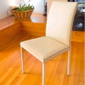 Dining room chair turtledove on faux leather Bessie, made in Italy