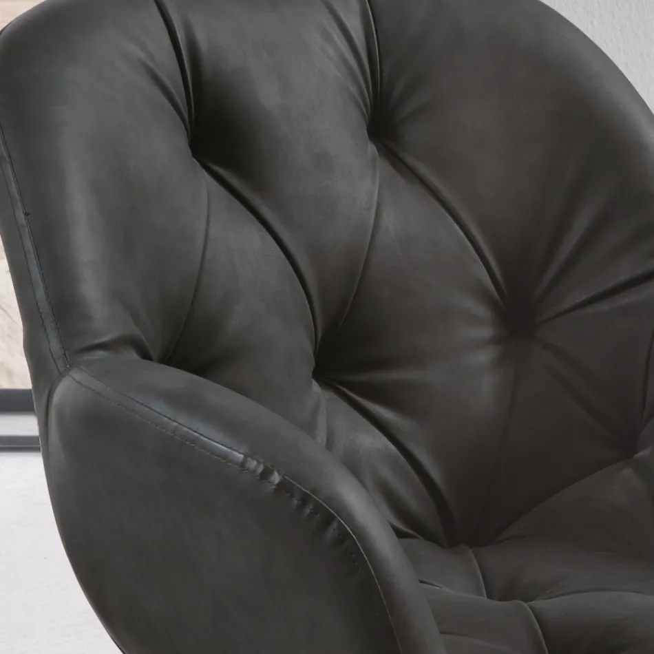 Dining Room Chair in Ecoleather Metal Structure 2 Pieces - Delpiero Viadurini