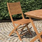 Folding Outdoor Chair in Acacia Wood with Optional Armrests - Fontana Viadurini