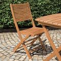 Folding Outdoor Chair in Acacia Wood with Optional Armrests - Fontana