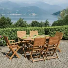 Folding Outdoor Chair in Acacia Wood with Optional Armrests - Fontana Viadurini