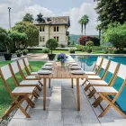 Outdoor Folding Chair in Acacia Wood and Textilene - Perfect Viadurini