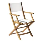 Outdoor Folding Chair in Acacia Wood and Textilene - Perfect Viadurini