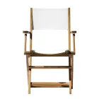Outdoor Folding Chair in Acacia Wood and Textilene - Perfect Viadurini