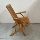 Folding Outdoor Teak Chair with Armrests – Yggdrasil Viadurini