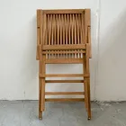 Folding Outdoor Teak Chair with Armrests – Yggdrasil Viadurini