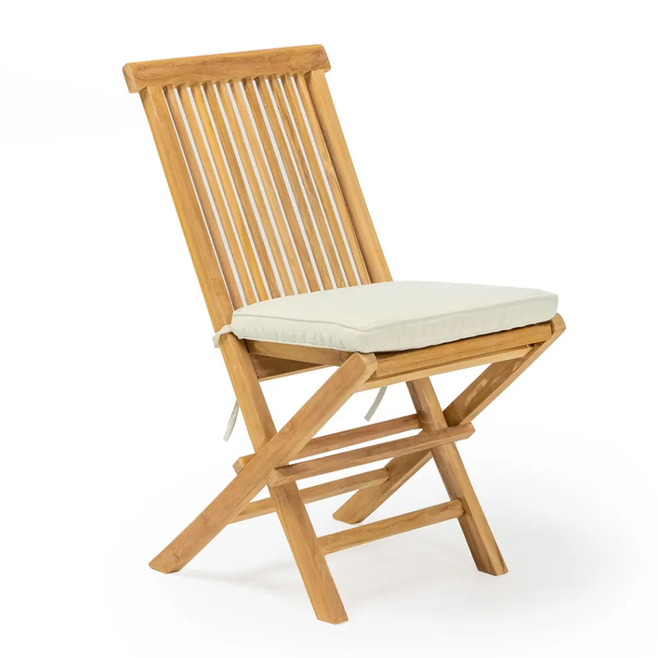 Folding Garden Chair in Natural Teak - Yggdrasil Viadurini