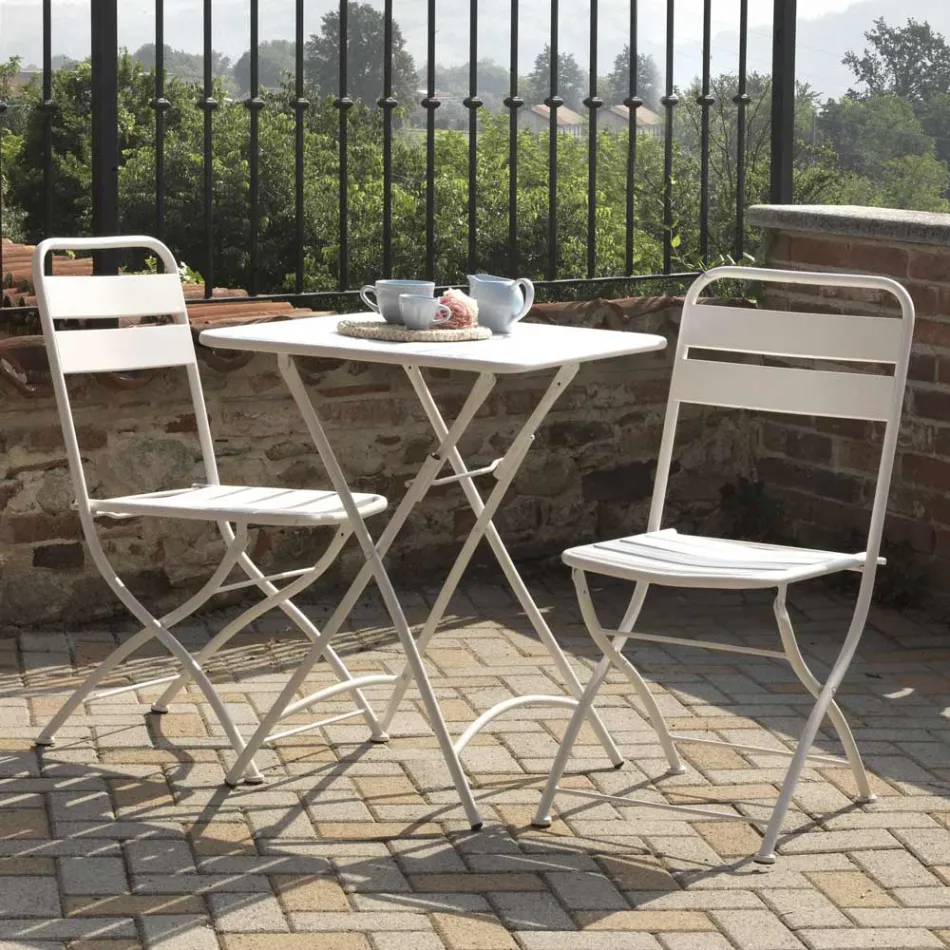 Folding Garden Chair Made Entirely of Metal - Ribbon Viadurini