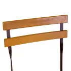 Folding Metal Chair with Acacia Wood Seat and Backrest - Estate Viadurini