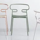 Precious Stackable Chair in Metal and Ash Made in Italy, 2 Pieces - Trosa Viadurini