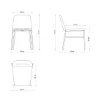 Fine Fabric Chair with Metal Base Made in Italy, 2 Pieces - Molde Viadurini