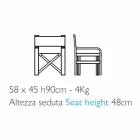 Folding Director Chair in Canvas Made in Italy, 2 Pieces - Susy Viadurini