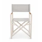 Outdoor Director Chair Made of Aluminium, Textilene and Teak - Bloom Viadurini