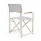 Outdoor Director Chair Made of Aluminium, Textilene and Teak - Bloom Viadurini