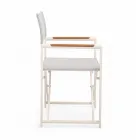 Outdoor Director Chair Made of Aluminium, Textilene and Teak - Bloom Viadurini