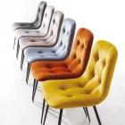 Stain-resistant Velvet Upholstered Dining Room Chair, 4 Pieces - Kylie Viadurini