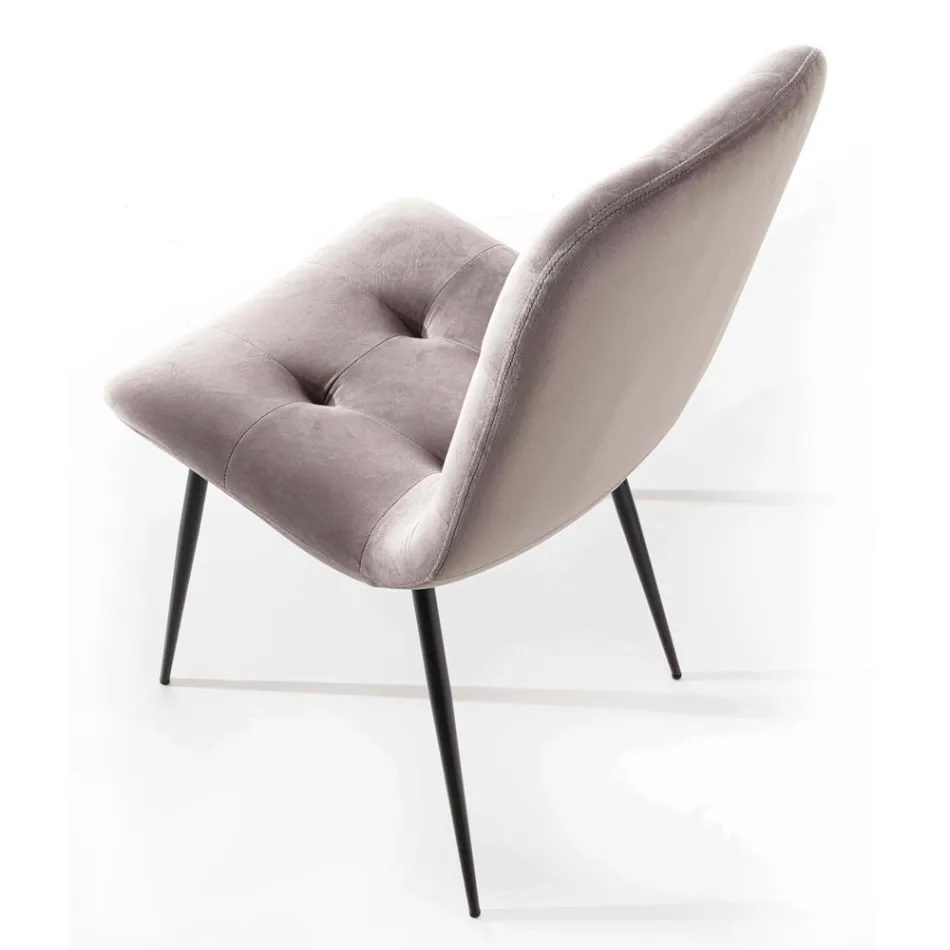 Stain-resistant Velvet Upholstered Dining Room Chair, 4 Pieces - Kylie Viadurini