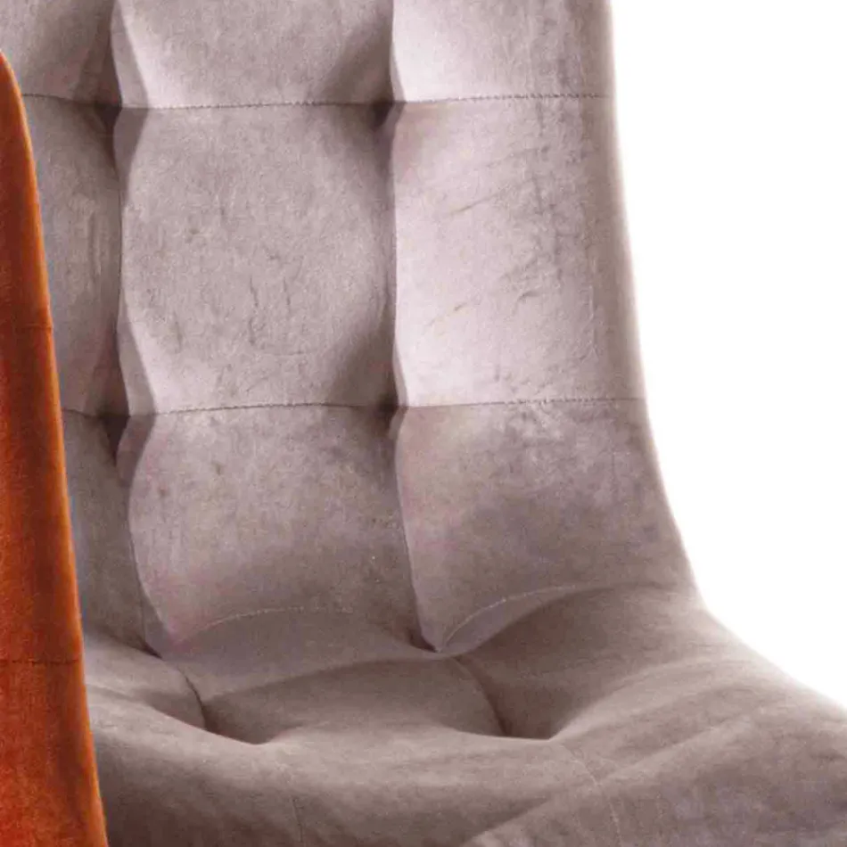 Stain-resistant Velvet Upholstered Dining Room Chair, 4 Pieces - Kylie Viadurini