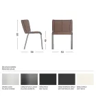 Dining Room Chair with Seat Covered in Leather Made in Italy - Giulia Viadurini