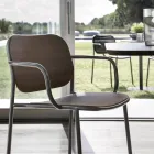 Dining Room Chair in Wood and Metal Made in Italy 2 Pieces - Saffia Viadurini