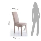 Dining Room Chair in Microfiber and Wood Made in Italy 2 Pieces - Simonella Viadurini