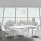 Dining Room Chair in Leather, Polypropylene and Metal 2 Pieces - Renella Viadurini