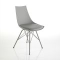 Dining Chair in Leather, Polypropylene and Metal 2 Pieces - Renella