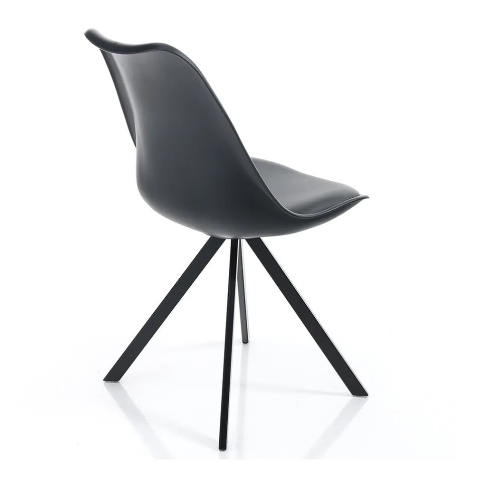 Dining Room Chair in Synthetic Leather and Polypropylene 4 Pieces - Shakira Viadurini
