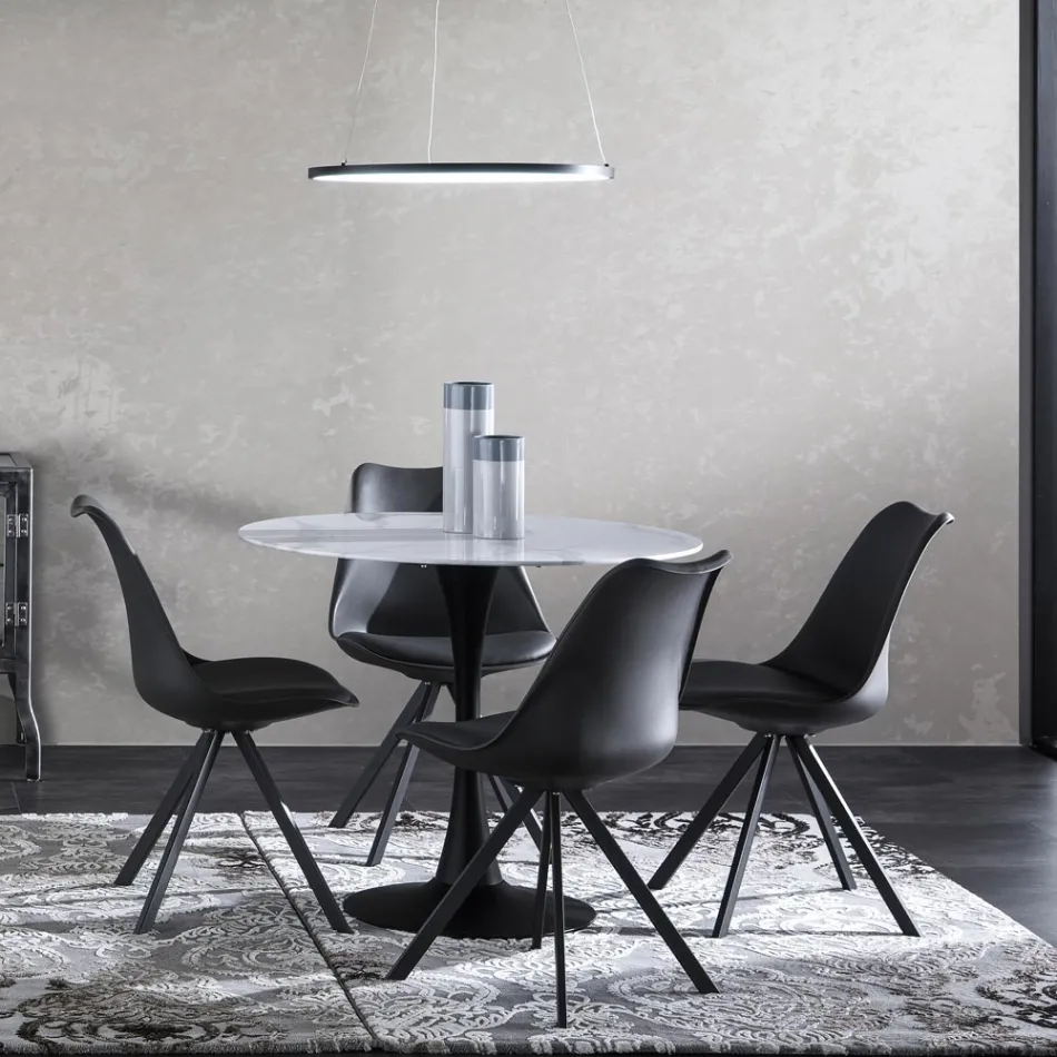 Dining Room Chair in Synthetic Leather and Polypropylene 4 Pieces - Shakira Viadurini