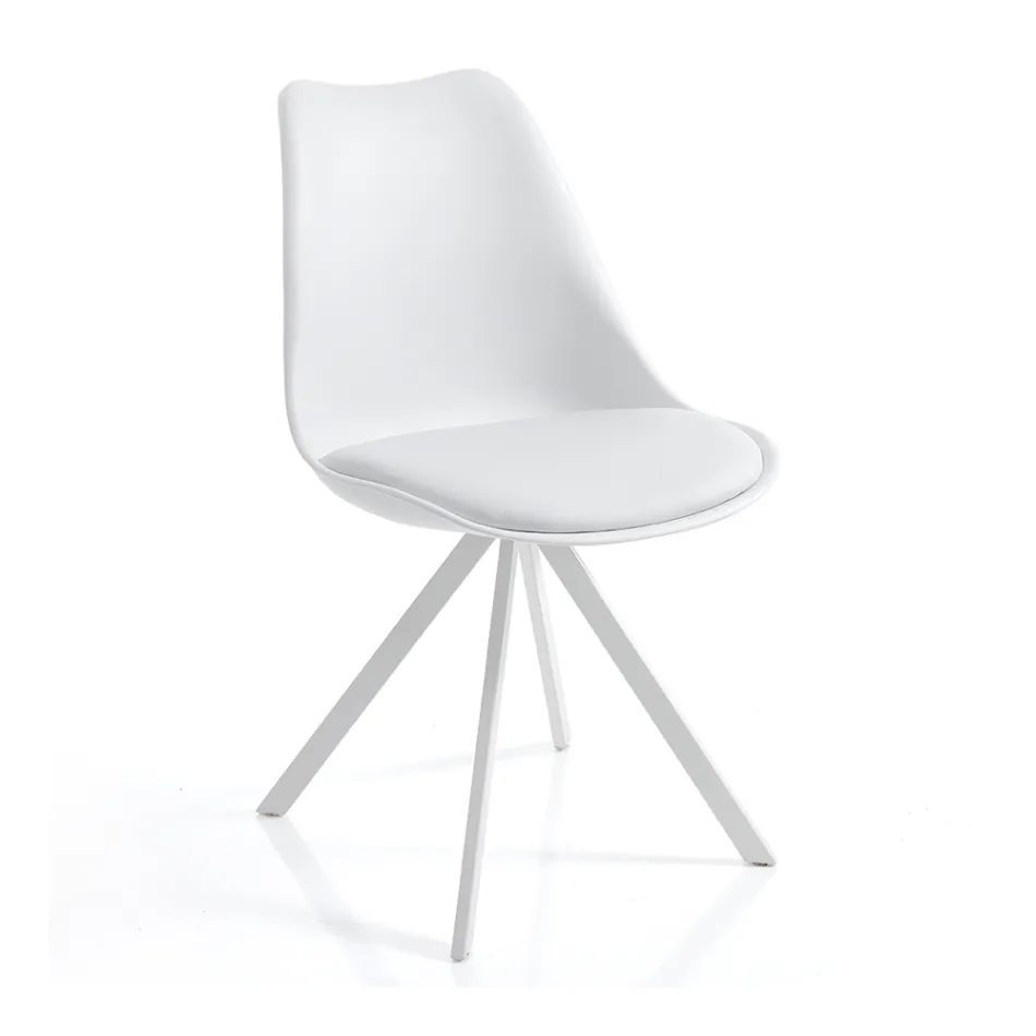 Dining Room Chair in Synthetic Leather and Polypropylene 4 Pieces - Shakira Viadurini