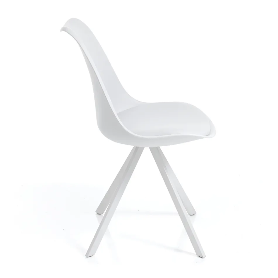 Dining Room Chair in Synthetic Leather and Polypropylene 4 Pieces - Shakira Viadurini