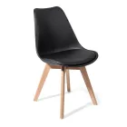 Dining Room Chair in Polypropylene and Synthetic Leather 4 Pieces - Chira Viadurini
