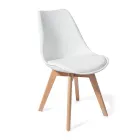 Dining Room Chair in Polypropylene and Synthetic Leather 4 Pieces - Chira Viadurini