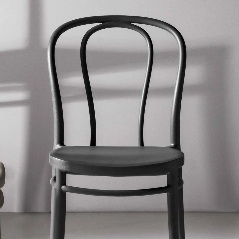 Dining Room Chair in Polypropylene Stackable Up to 10 Units, 4 Pieces - Gaya Viadurini