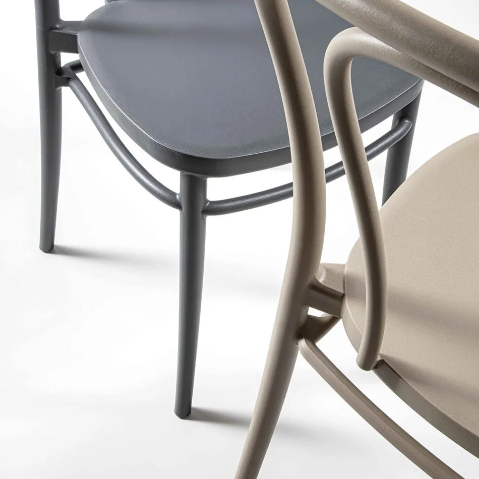 Dining Room Chair in Polypropylene Stackable Up to 10 Units, 4 Pieces - Gaya Viadurini